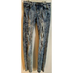 V.I.P Jeans Faded Distressed Ripped Skinny Jeans Women's Juniors Sz 1/2